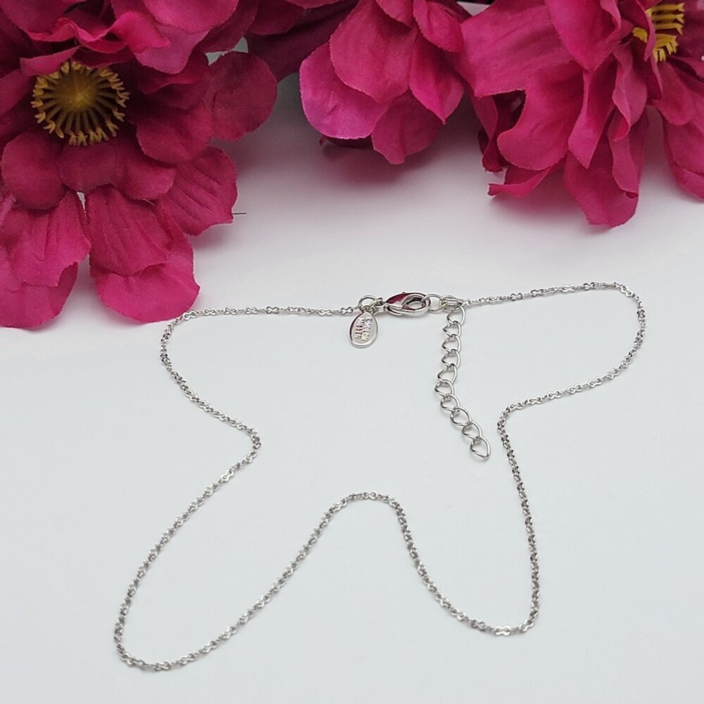 Nolan Miller Signed Silver Tone Chain Necklace 18" Adj. Korea
